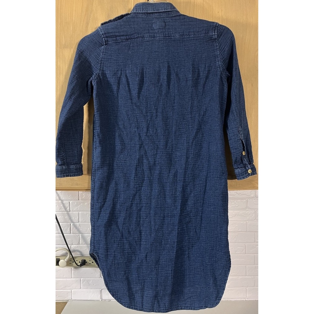 Mother Denim Shirt Dress Womens XS Blue Long Sleeve Button Down Gauze - Picture 2 of 10